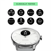 Withings Scanwatch Light / 37mm (Activity, Sleep Tracker / Stainless steel, fkm wristband, sapphire glass) - Fehér Withings Scanwatch Light / 37mm (Activity, Sleep Tracker / Stainless steel, fkm wristband, sapphire glass) - Fehér