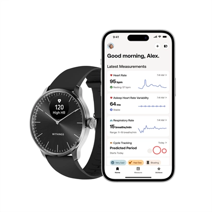 Withings Scanwatch Light / 37mm (Activity, Sleep Tracker / Stainless steel, fkm wristband, sapphire glass) - Fekete Withings Scanwatch Light / 37mm (Activity, Sleep Tracker / Stainless steel, fkm wristband, sapphire glass) - Fekete