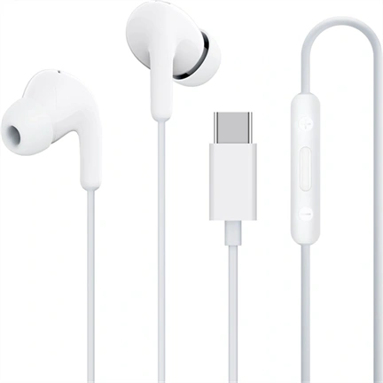 Xiaomi Type-C Earphones - 3 gombos vezérlés, IP54 por- és vízálló, fehér