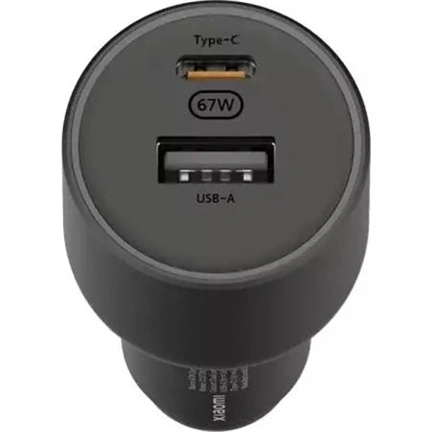 Xiaomi USB-A / Type-C Autós töltő - Fekete (67W)