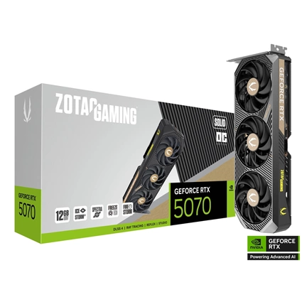 Zotac Gaming GeForce RTX 5070 Solid OC 12GB GDDR7 videokártya
