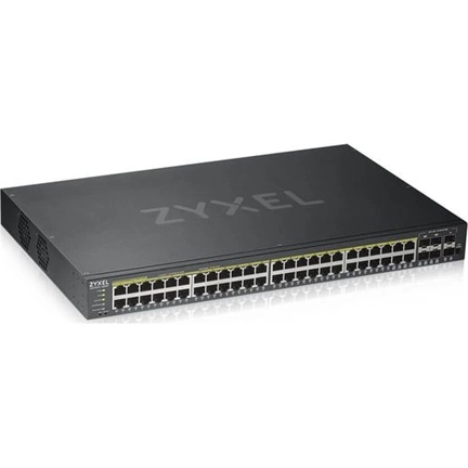 ZyXEL GS1920-48HPv2 48port GbE LAN PoE (375W) 4port Gbe combo RJ45/SFP L2 menedzselhető switch