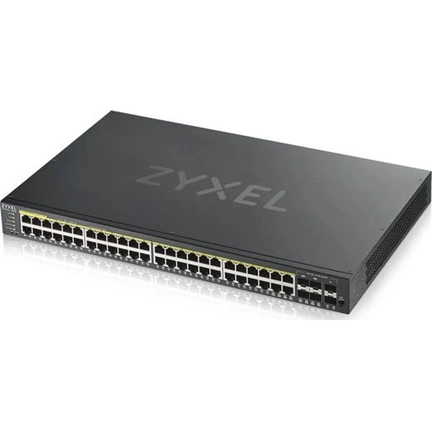 ZyXEL GS1920-48HPv2 48port GbE LAN PoE (375W) 4port Gbe combo RJ45/SFP L2 menedzselhető switch