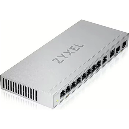 ZyXEL XGS1010-12 8port Gigabit LAN 2x 2.5GbE LAN 2x 10GbE SFP+ nem menedzselhető Multi-Gigabit Switch