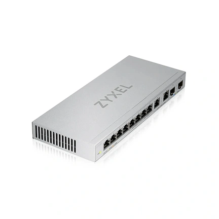 ZyXEL XGS1010-12 8port Gigabit LAN 2x 2.5GbE LAN 2x 10GbE SFP+ nem menedzselhető Multi-Gigabit Switch