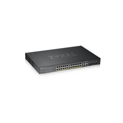 Zyxel 28 Port Smart Managed PoE Switch 24x Gigabit Copper PoE and 4x Gigabit