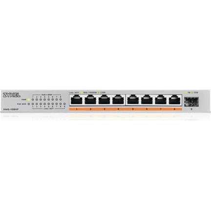 Zyxel XMG-108HP switch - 8 port, 2,5Gb, nem menedzselt, 10Gb uplink