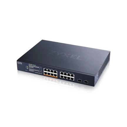 Zyxel XMG1915-18EP switch - 16 port, 2,5 GbE, 2 SFP+ uplink, intelligens, menedzselt, PoE