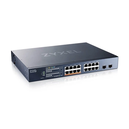 Zyxel XMG1915-18EP switch - 16 port, 2,5 GbE, 2 SFP+ uplink, intelligens, menedzselt, PoE