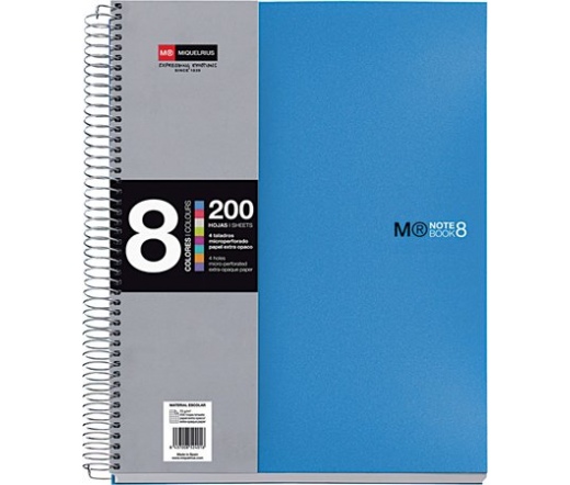 Miquelrius "Note Book 8" kék spirálfüzet, A4