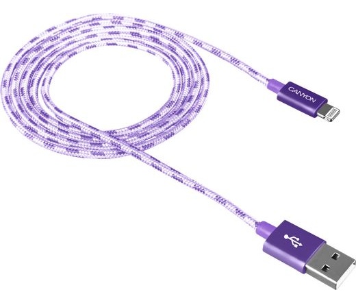 Canyon USB 2.0 A / Lightning fonott 1m lila