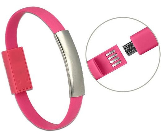 Delock USB 2.0 A / micro-B rózsaszín karkötő 22cm