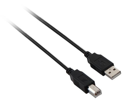 V7 USB2.0 A-B fekete 1.8m