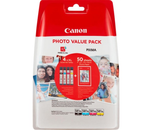 Canon CLI-581XL BK/C/M/Y + fotópapír