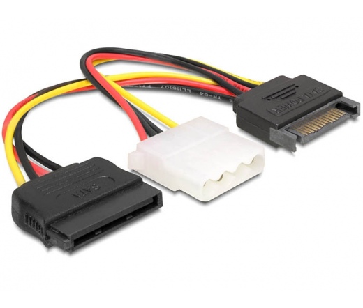 Delock Cable Power SATA > Molex 4 pin +SATA 15 pin