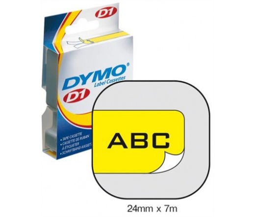 DYMO D1 sárga-fekete 24mm x 7m