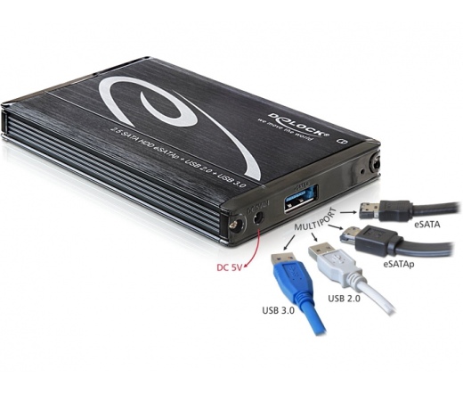 Delock 2.5 külső ház SATA HDD > Multiport USB 3.0 