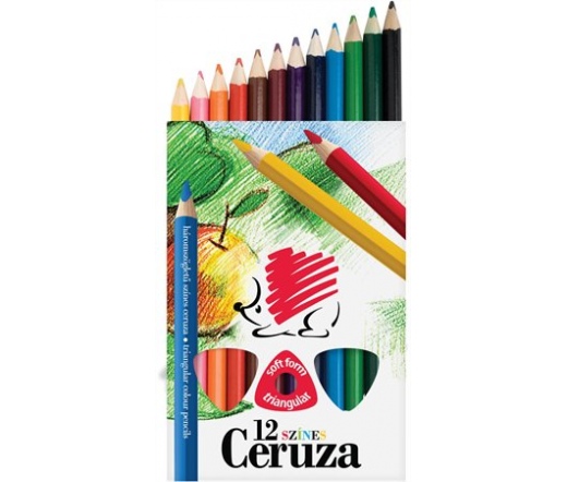 ICO színes ceruza készlet, háromszögletű, vastag