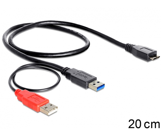 Delock USB 3.0-A male -> USB 3.0-microB+ USB 2.0-A