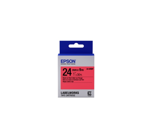 EPSON Label Cartridge Pastel LK-6RBP Black/Red 24m