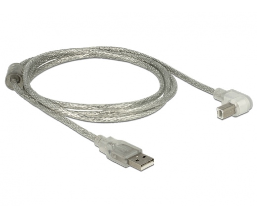 Delock USB 2.0 A->USB 2.0 B dugó derékszögű 1.5m