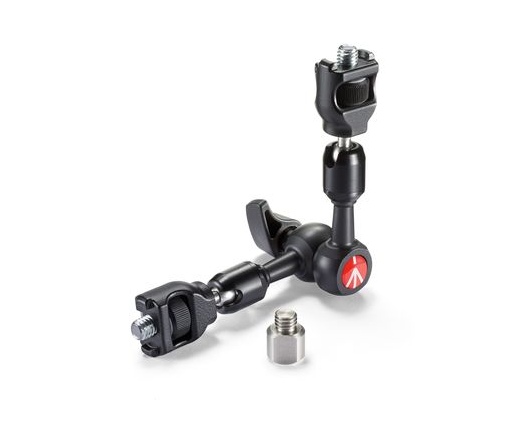 Manfrotto arm w/anti-rotation attchmnts & 3/8" adp