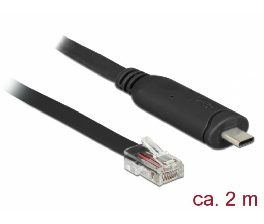 Delock USB 2.0 C-típusú apa > RS-232 RJ45 apa, 2 m