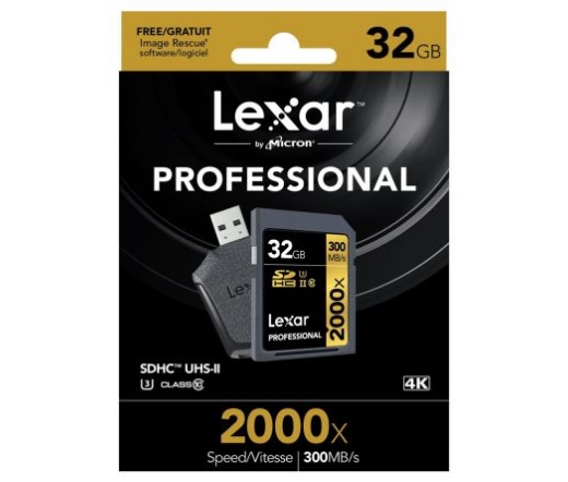 Lexar SDHC Pro 32GB 2000x + olvasó