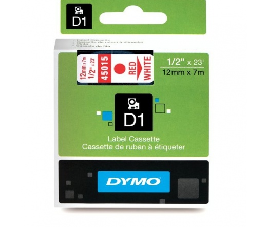 DYMO címke LM D1 alap 12mm Piros/Fehér