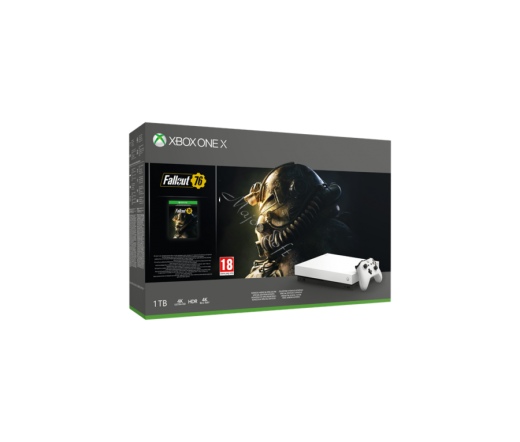Microsoft Xbox One X 1TB Fehér konzol + Fallout76