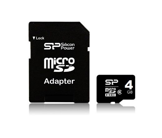 Silicon Power Micro SD 4GB + SD adapter CL6