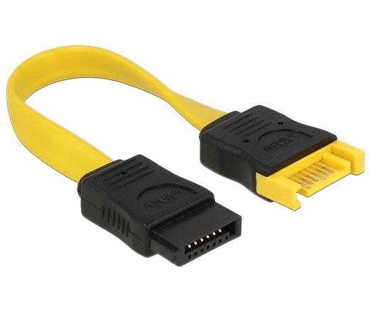 Delock SATA hosszabbító kábel 10cm sárga