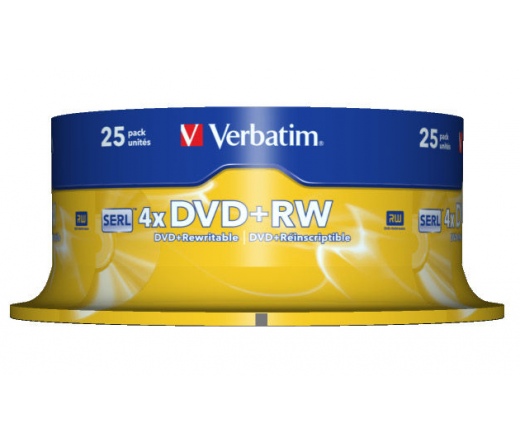 Verbatim DVD+RW 4,7GB 4X CAKE*25  43489