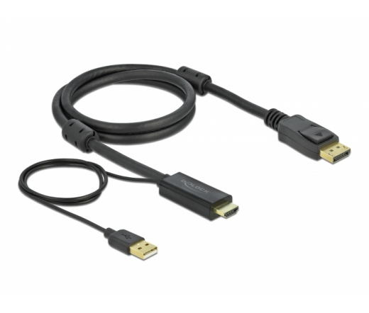 Delock HDMI A DisplayPort-kábel 4K 30 Hz 1 m