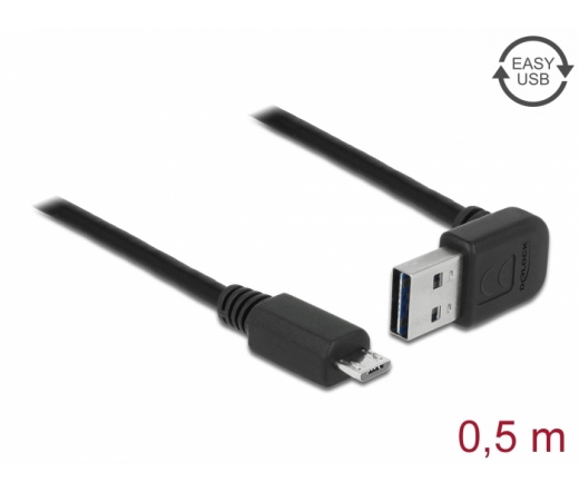 Delock Cable EASY-USB 2.0-A ívelt - micro-B 0.5m