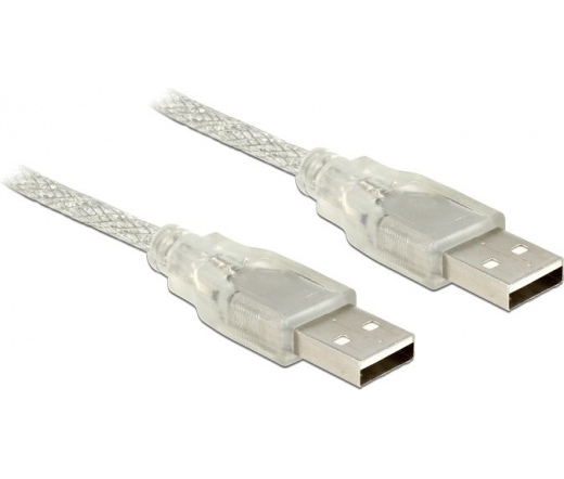 Delock USB 2.0 > USB 2.0 áttetsző 3m