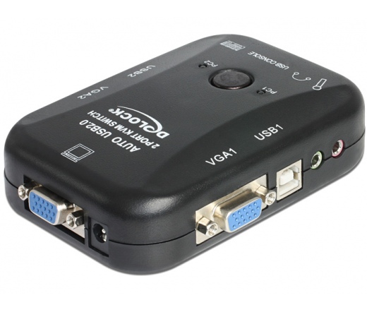 Delock 2 > 1 VGA KVM kapcsoló USB-vel és audioval