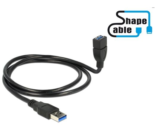 Delock USB 3.0 A ShapeCable apa > anya 1m