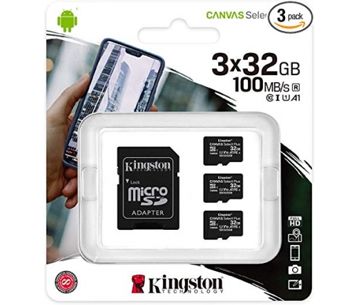 Kingston Canvas Select Plus microSDHC 32GB 3db+ada
