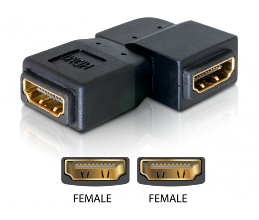 DELOCK Adapter HDMI female > HDMI female 90° left