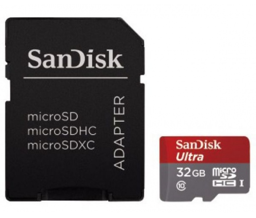 SanDisk Ultra microSDHC 32GB CL10 48MB/s + adapter
