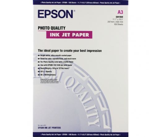 Epson Photo Quality Ink Jet papír A3 104g 100 lap