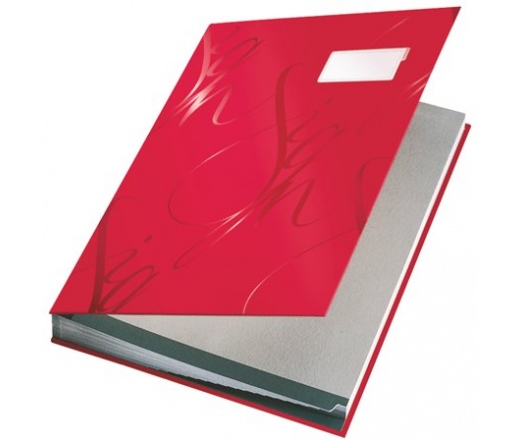 Leitz Aláírókönyv, A4, 18 részes, karton, piros