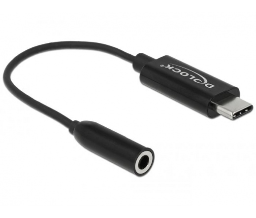 Delock USB-C adapter sztereó jackhez 14cm fekete