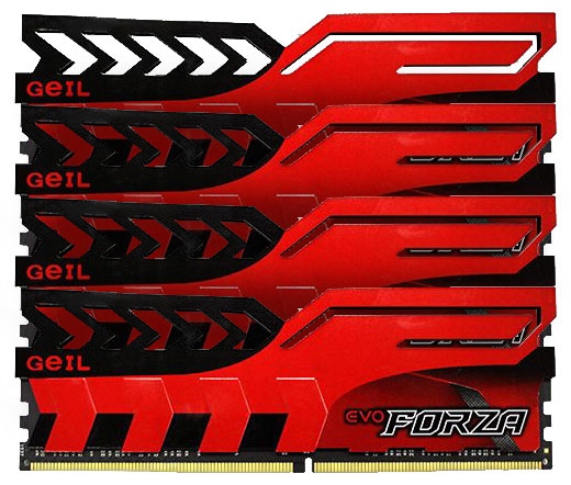 Geil Evo Forza DDR4 3200MHz CL16 Kit4 32GB piros