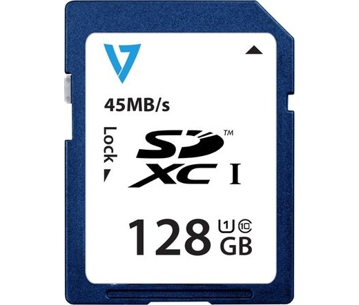 V7 SDXC 128GB CL10 45MB/s