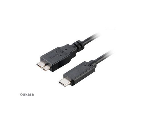 Akasa USB 3.1 C -> micro USB 3.0 B kábel 1m Fekete