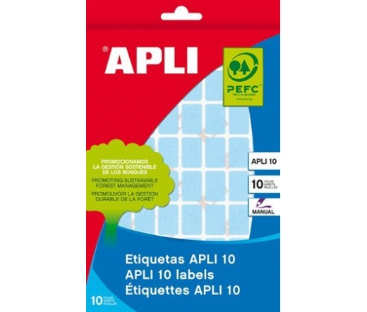 APLI etikett, 12x18 mm, kézzel írható, színes, kék