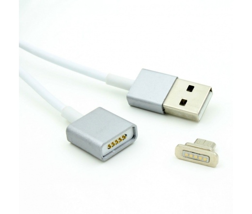 BH Micro USB mágneses töltőkábel 1m ezüst