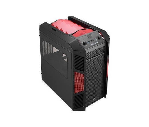 AEROCOOL Xpredator Cube Micro-ATX Fekete/Piros